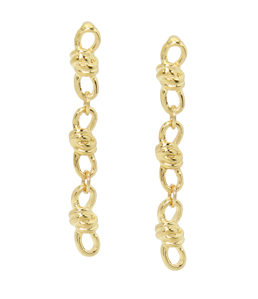 Knot Women's Gold Linear Earrings