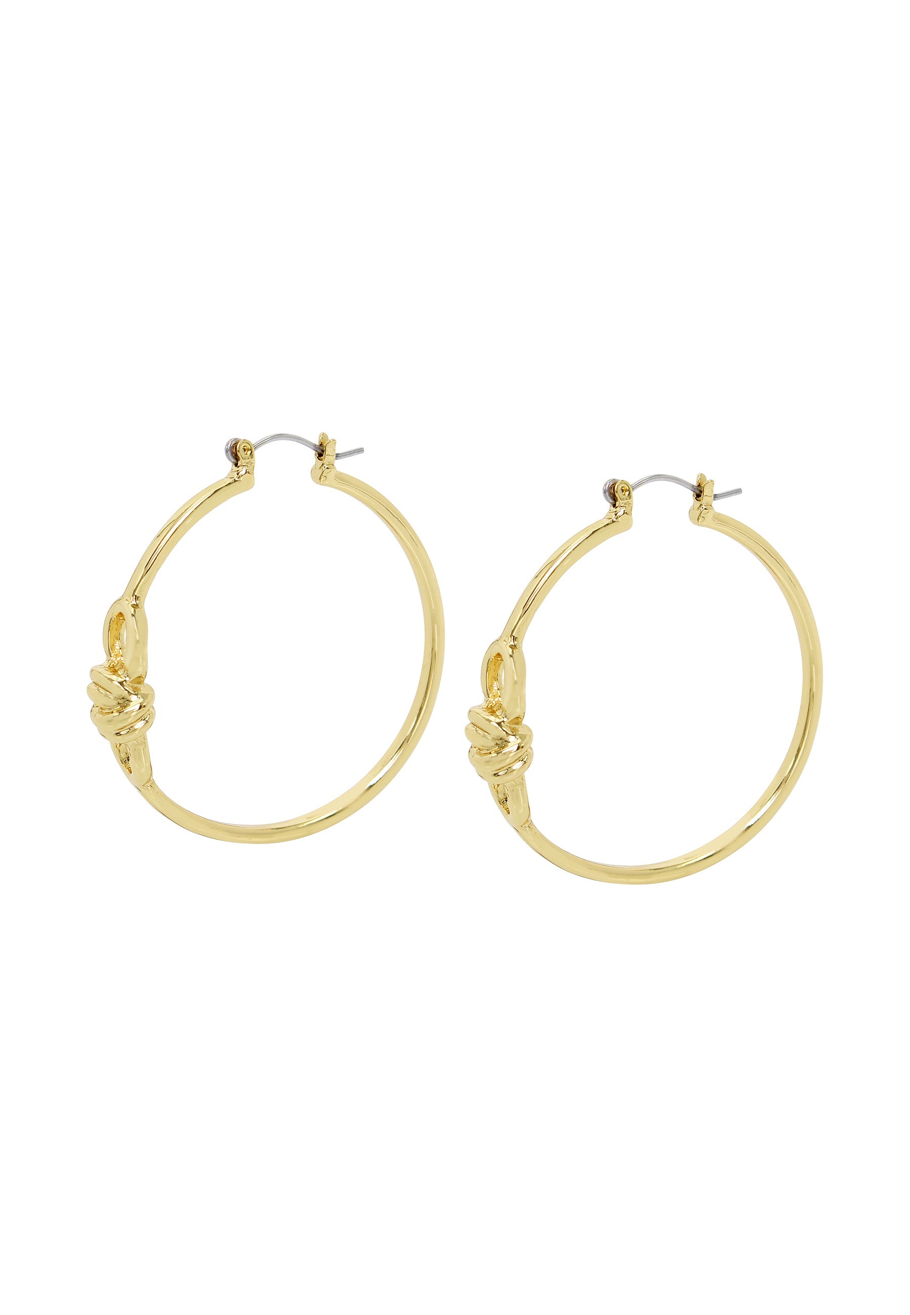 Thin Women's Knot Gold Hoops - view 2