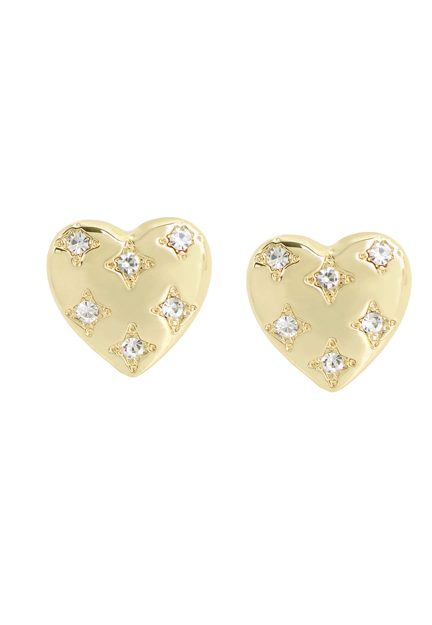 Heart Studs Women's Crystal Earrings
