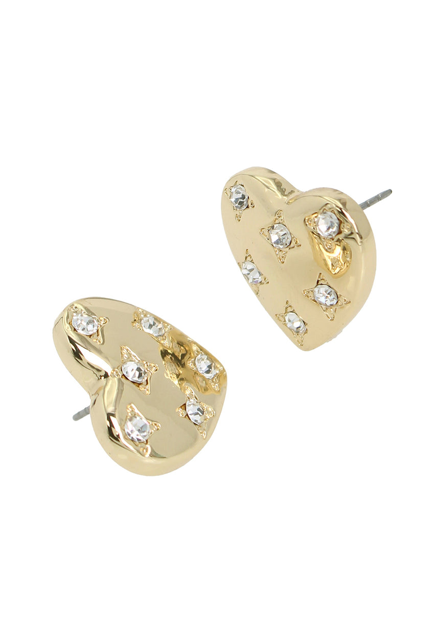 Heart Studs Women's Crystal Earrings - view 3
