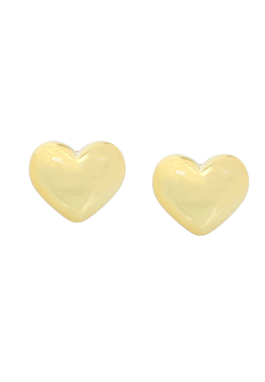 Heart Studs Women's Gold Earrings