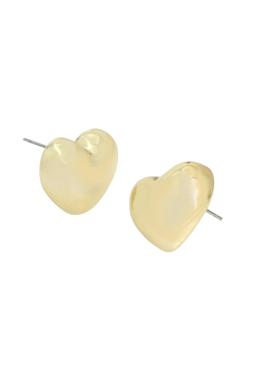 Heart Studs Women's Gold Earrings - view 3