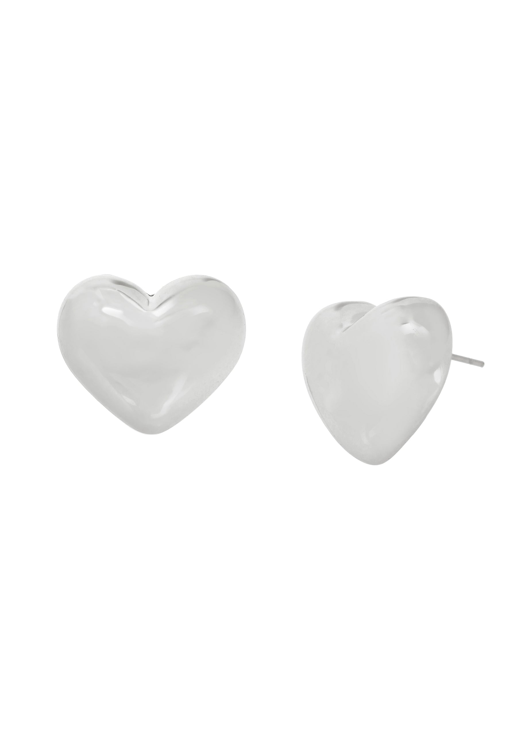 Heart Studs Women's Silver Earrings - view 3