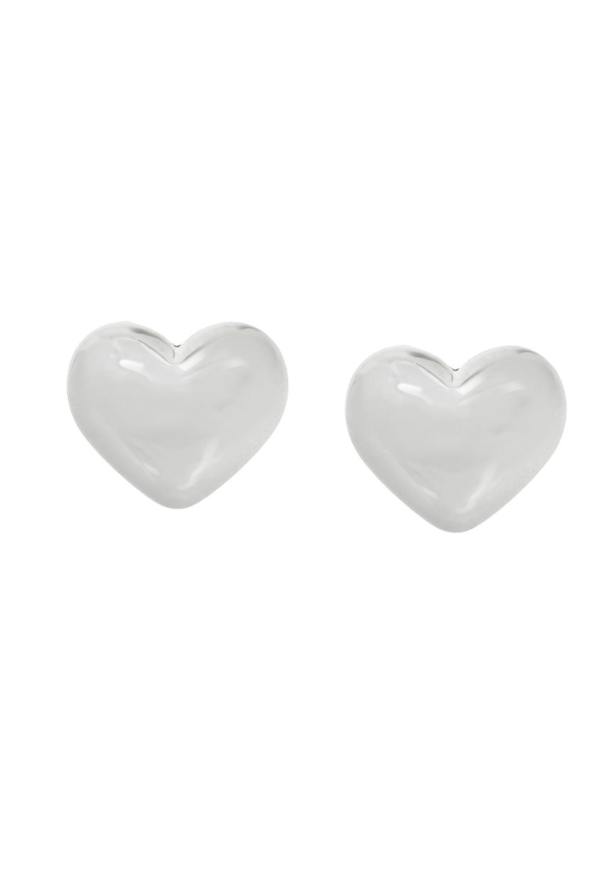 Heart Studs Women's Silver Earrings
