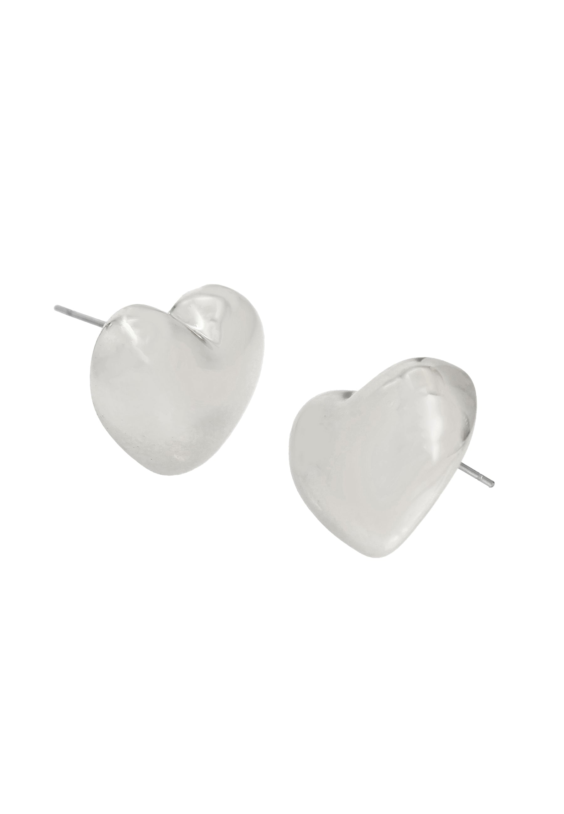 Heart Studs Women's Silver Earrings - view 2