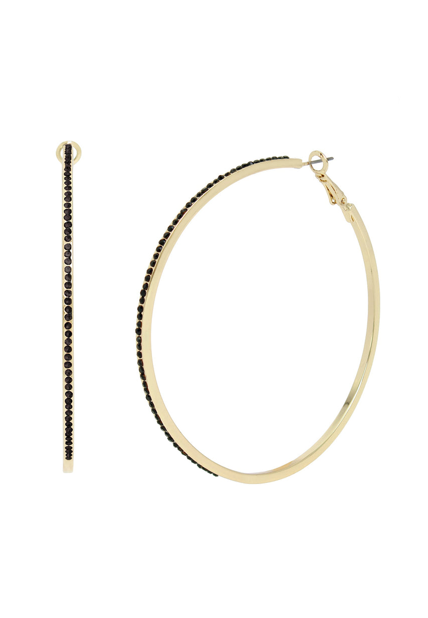 Crystal Hoops Women's Silver Earrings - view 2
