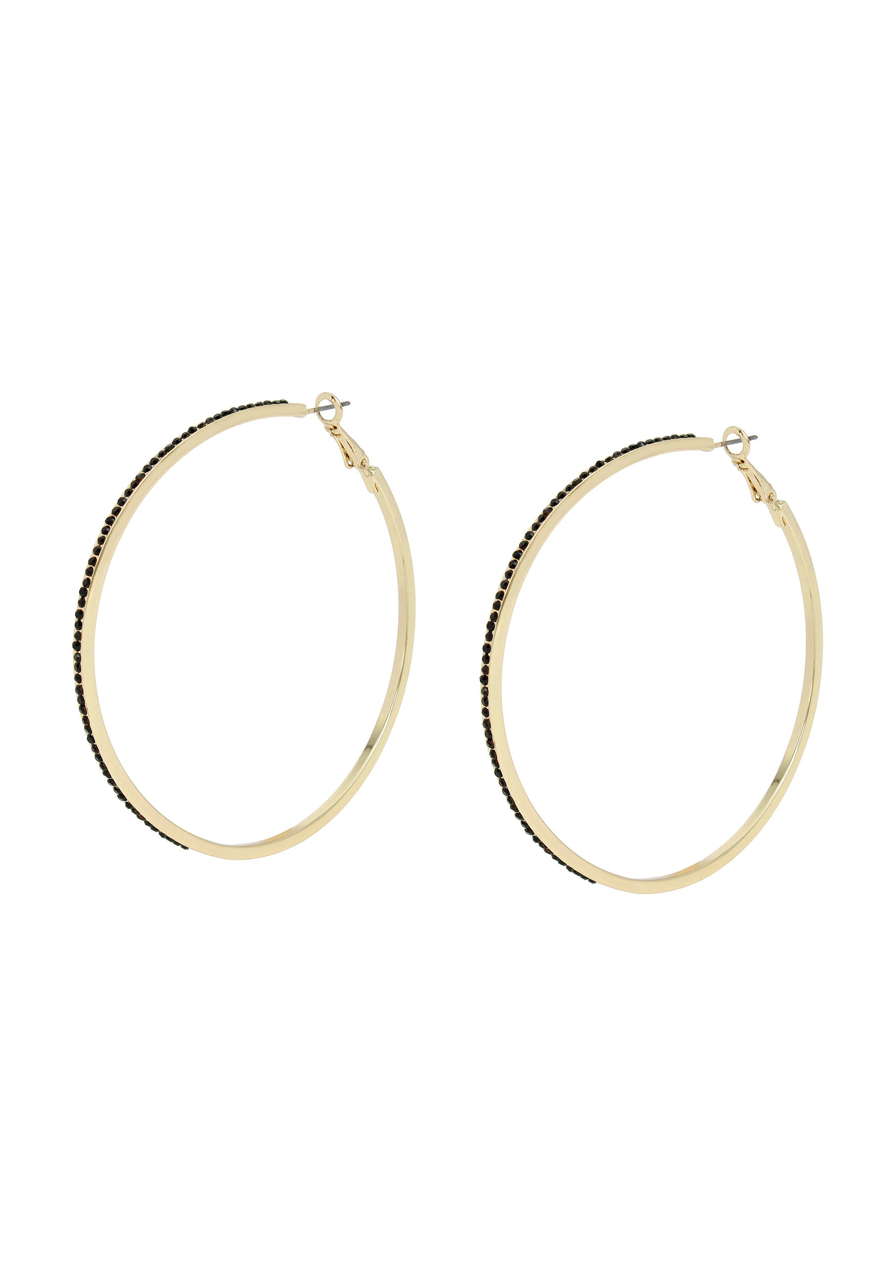Crystal Hoops Women's Silver Earrings