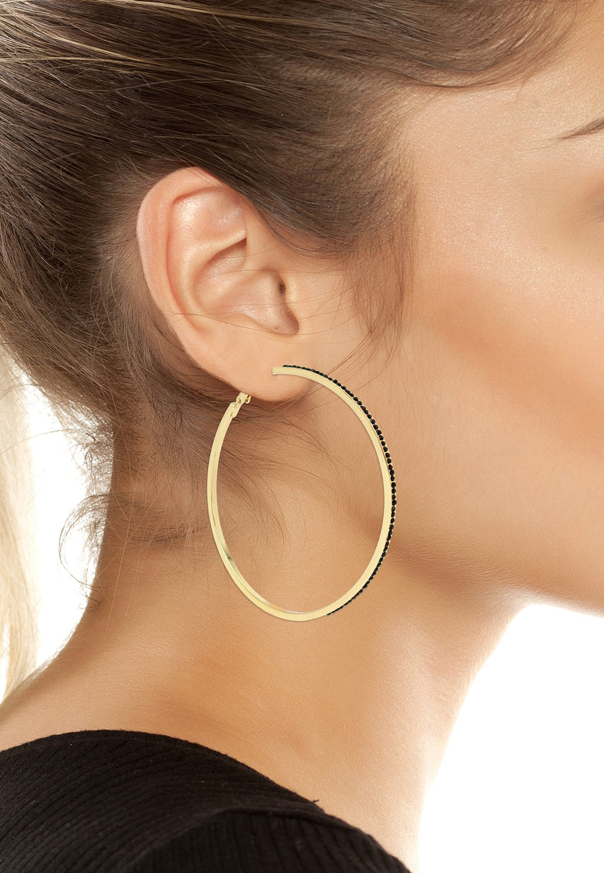 Crystal Hoops Women's Silver Earrings - view 4