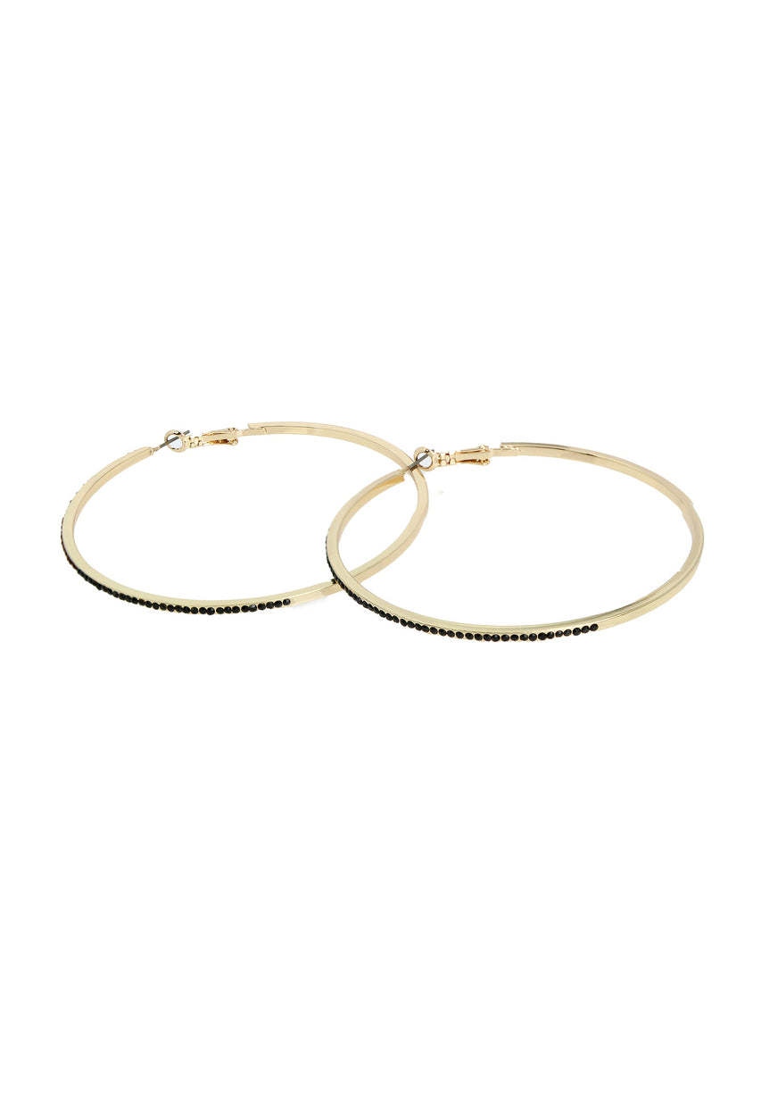 Crystal Hoops Women's Silver Earrings - view 3