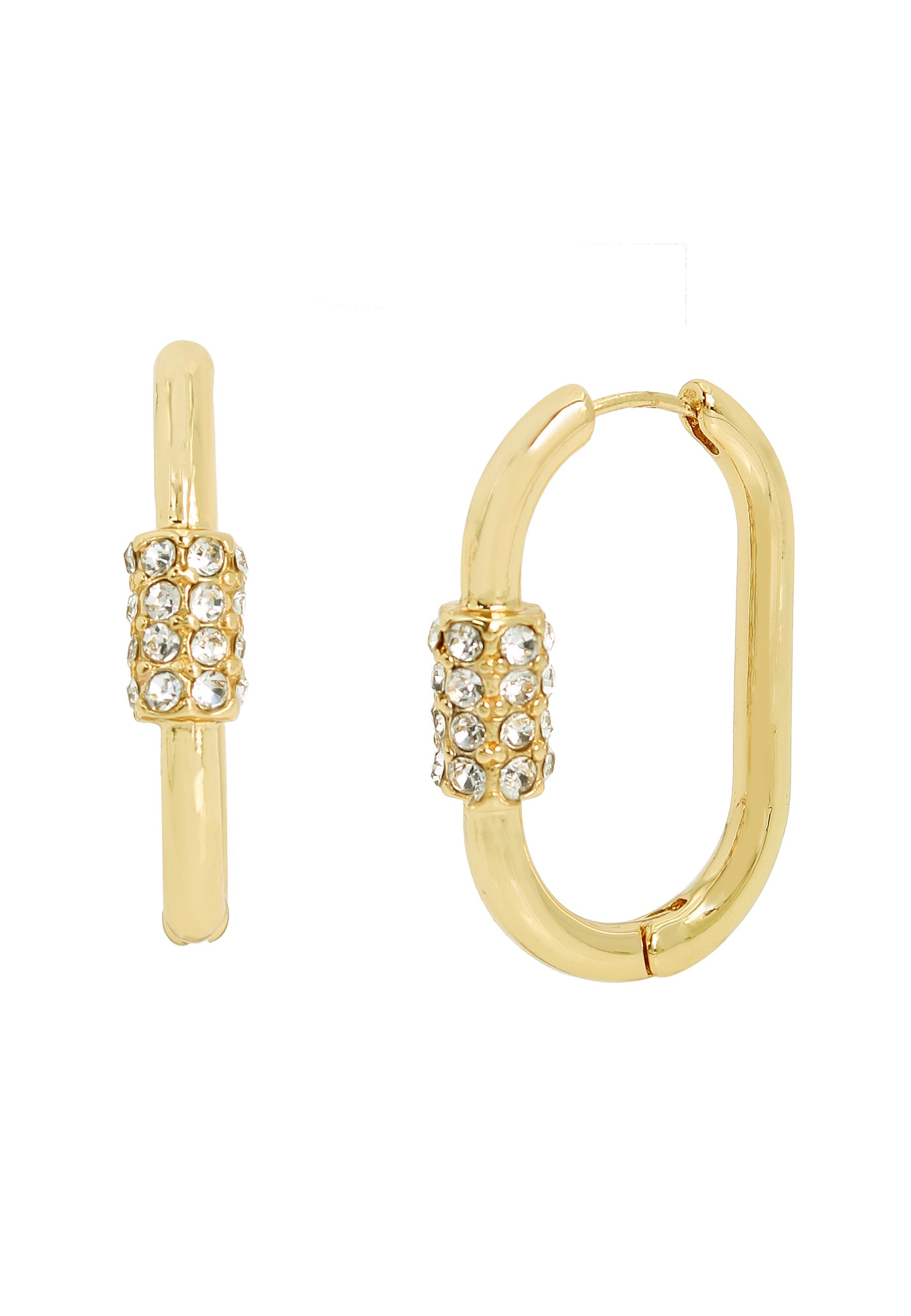 Carabiner Hoops Women's Crystal Earrings