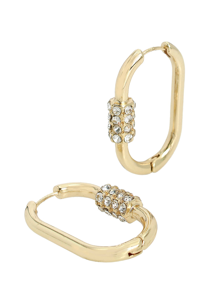 Carabiner Hoops Women's Crystal Earrings - view 2