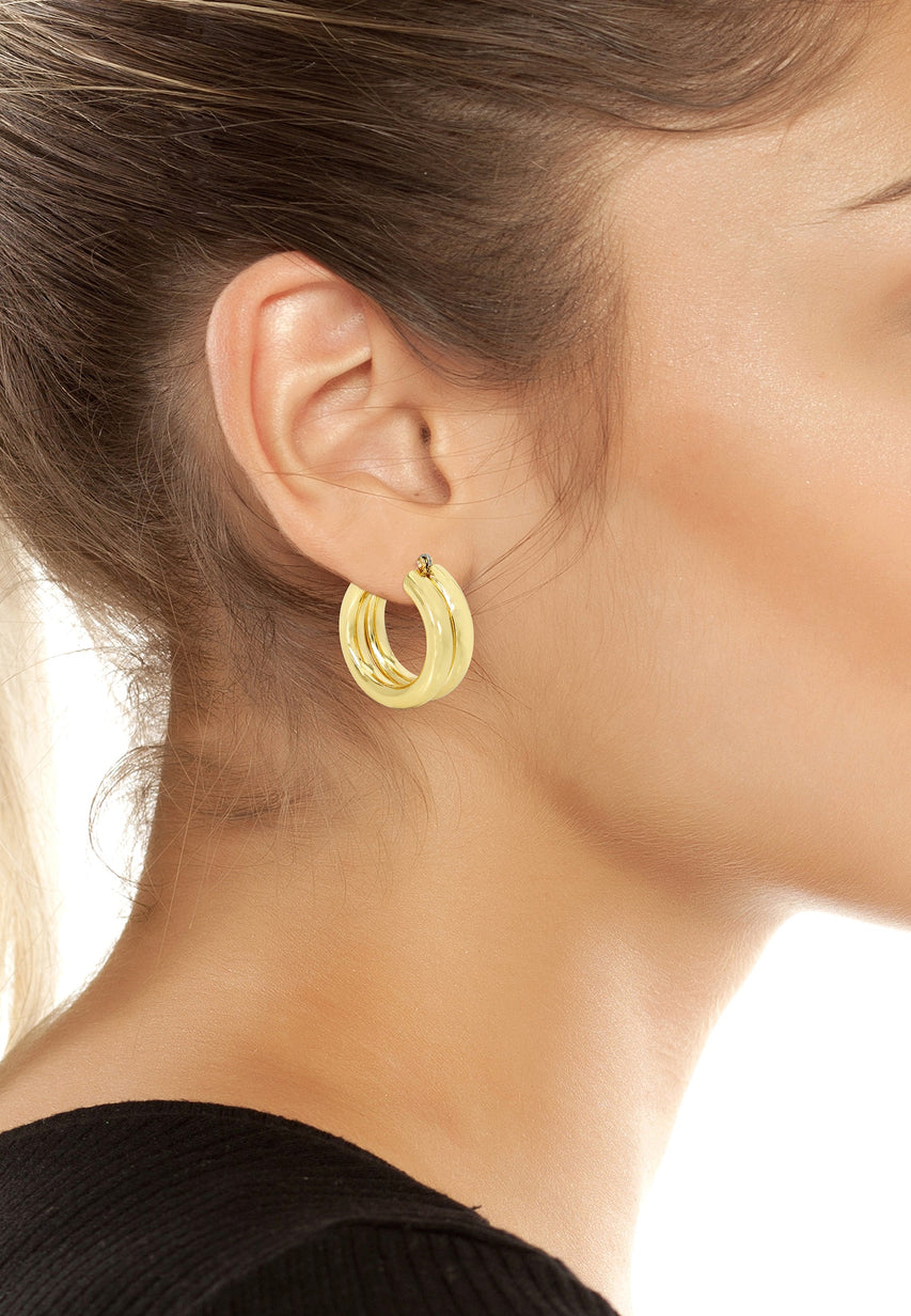 Hoops Women's Gold Earrings - view 4