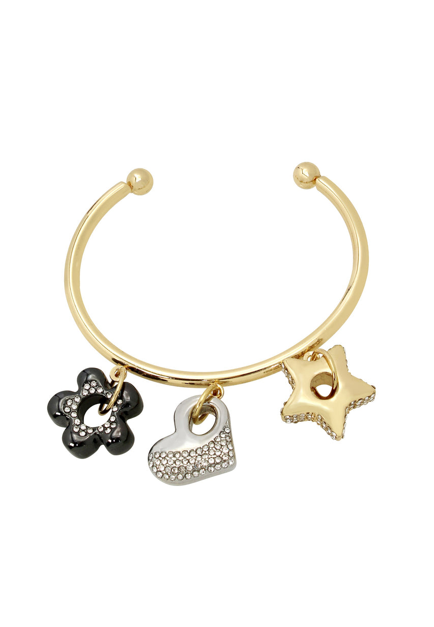 Multi  Women's Crystal Hand Cuff - view 3
