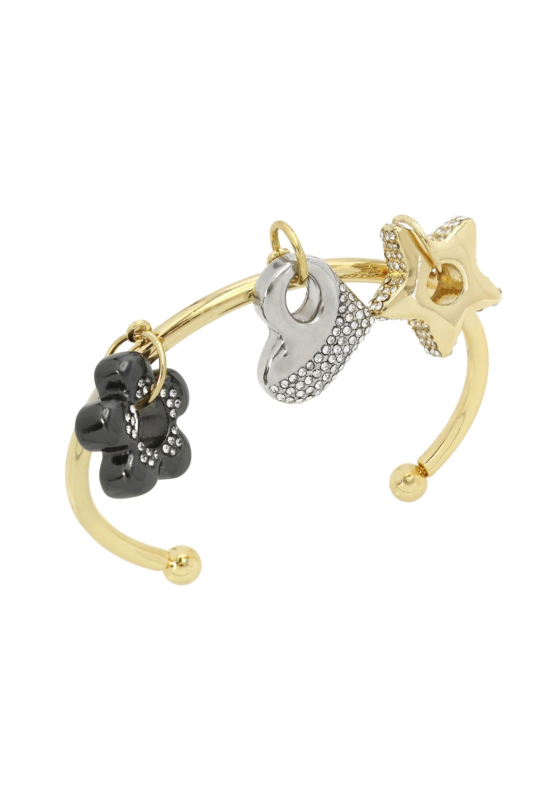 Multi  Women's Crystal Hand Cuff - view 2