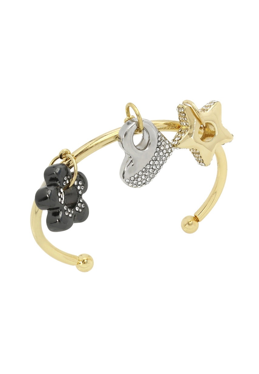 Multi  Women's Crystal Hand Cuff - view 2