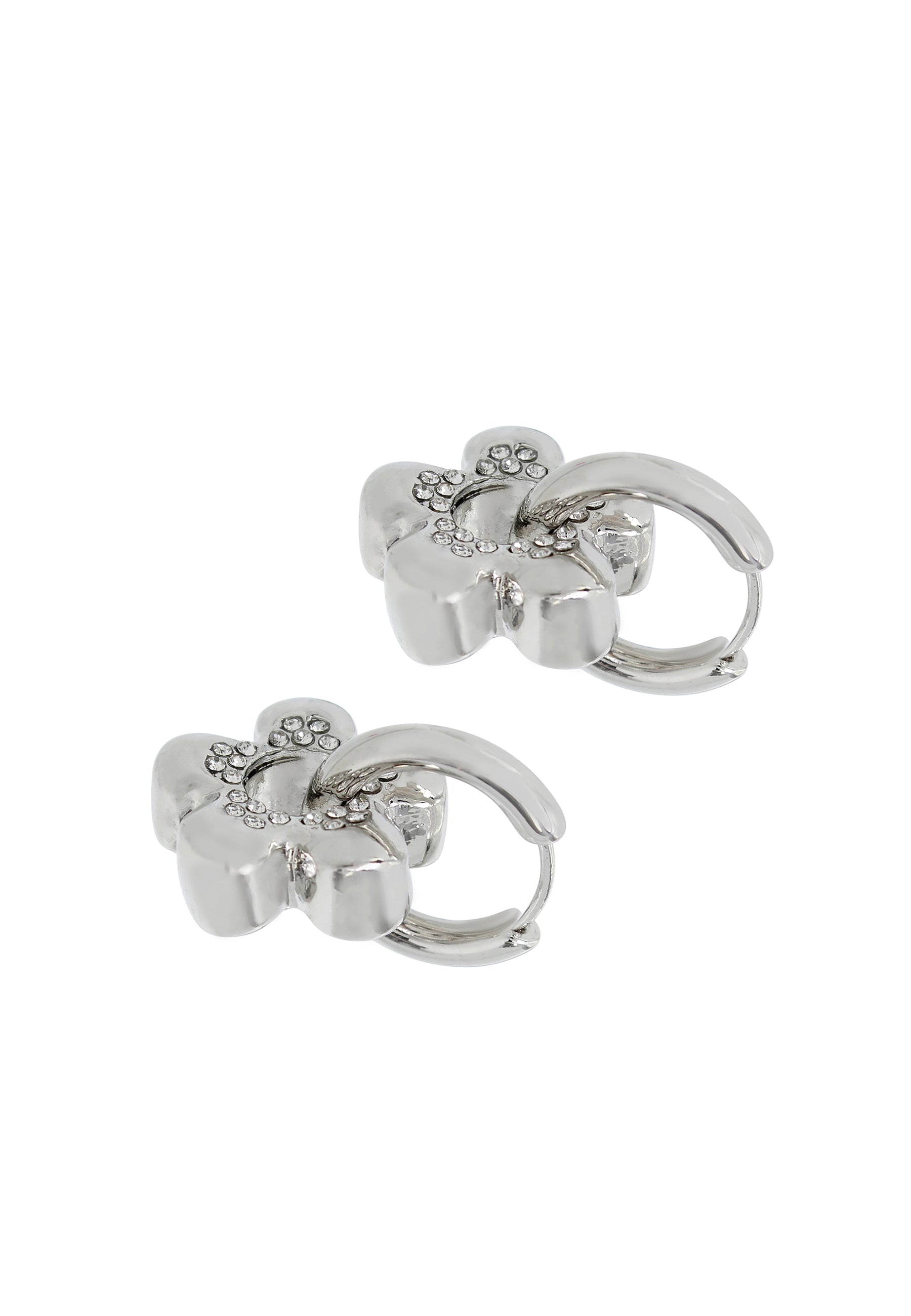 Flower Hoops Women's Crystal Earrings - view 2