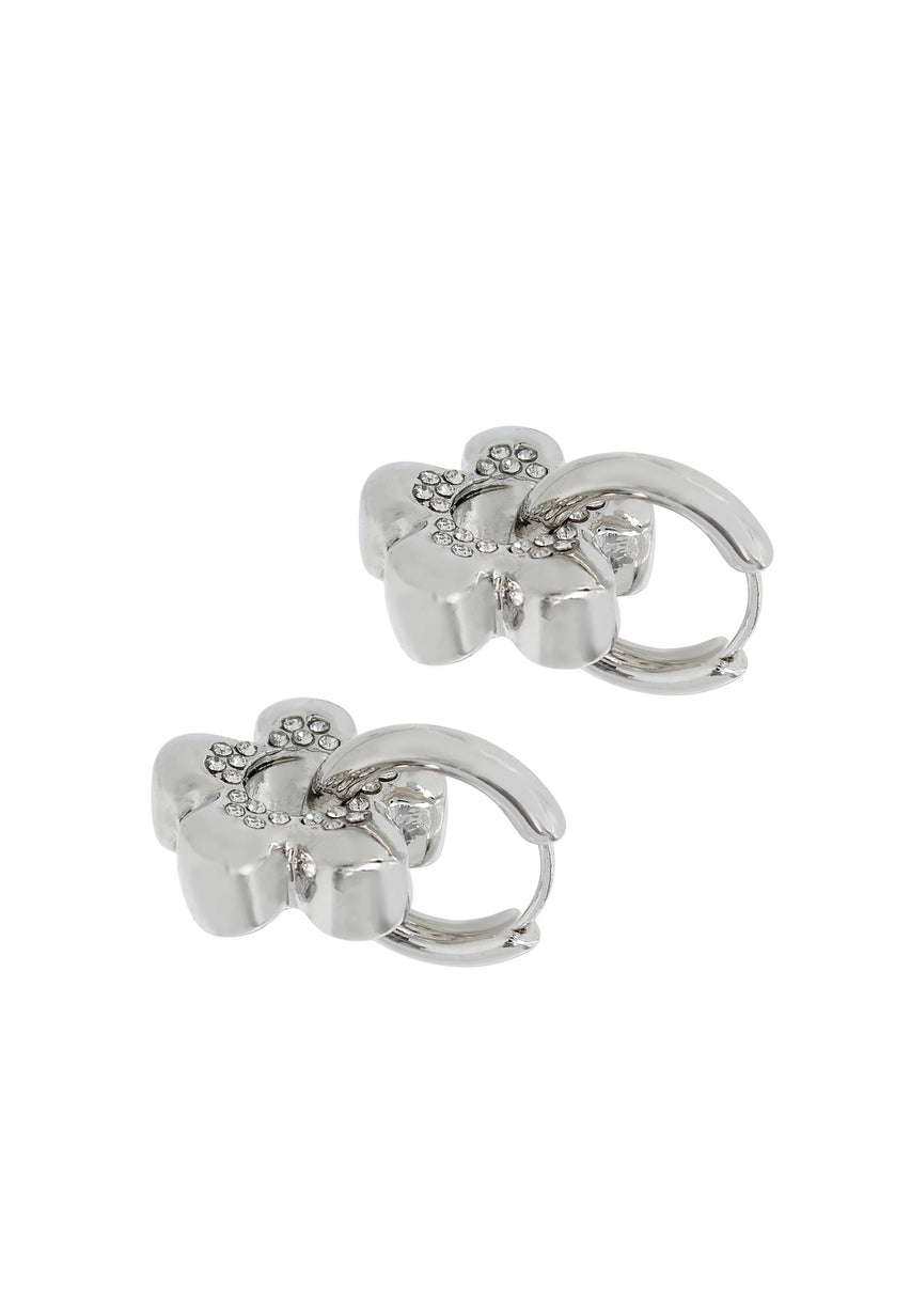 Flower Hoops Women's Crystal Earrings - view 2