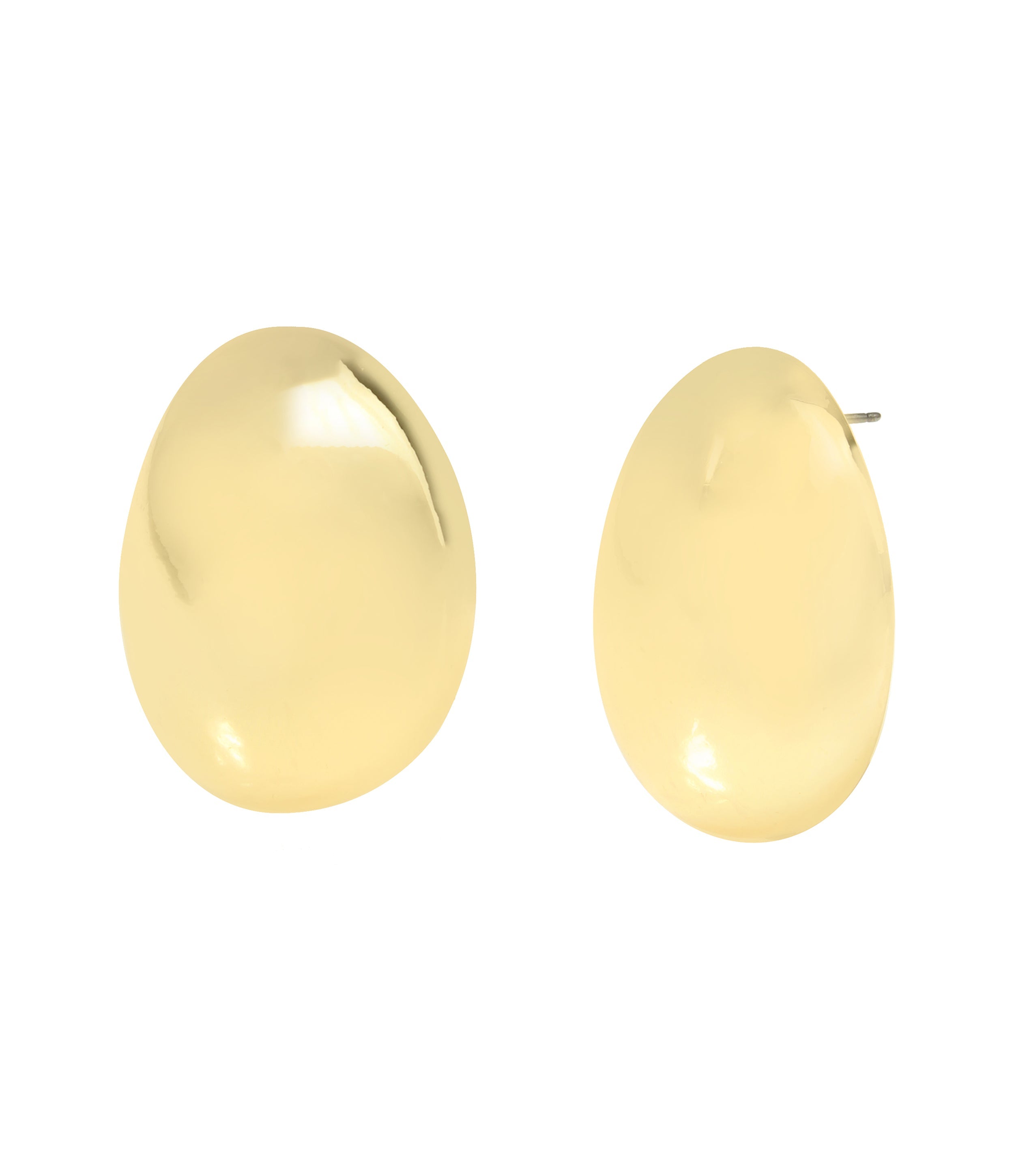 Oval Women's Gold Earrings - view 2