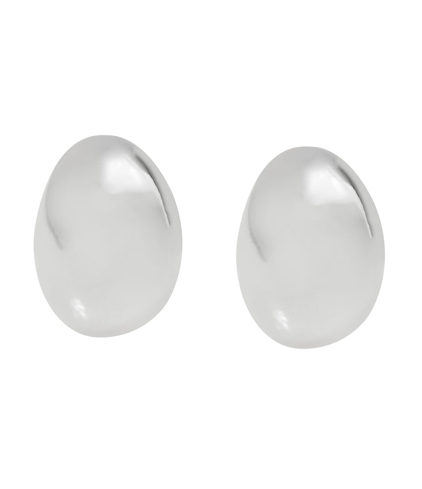 Oval Women's Silver Earrings