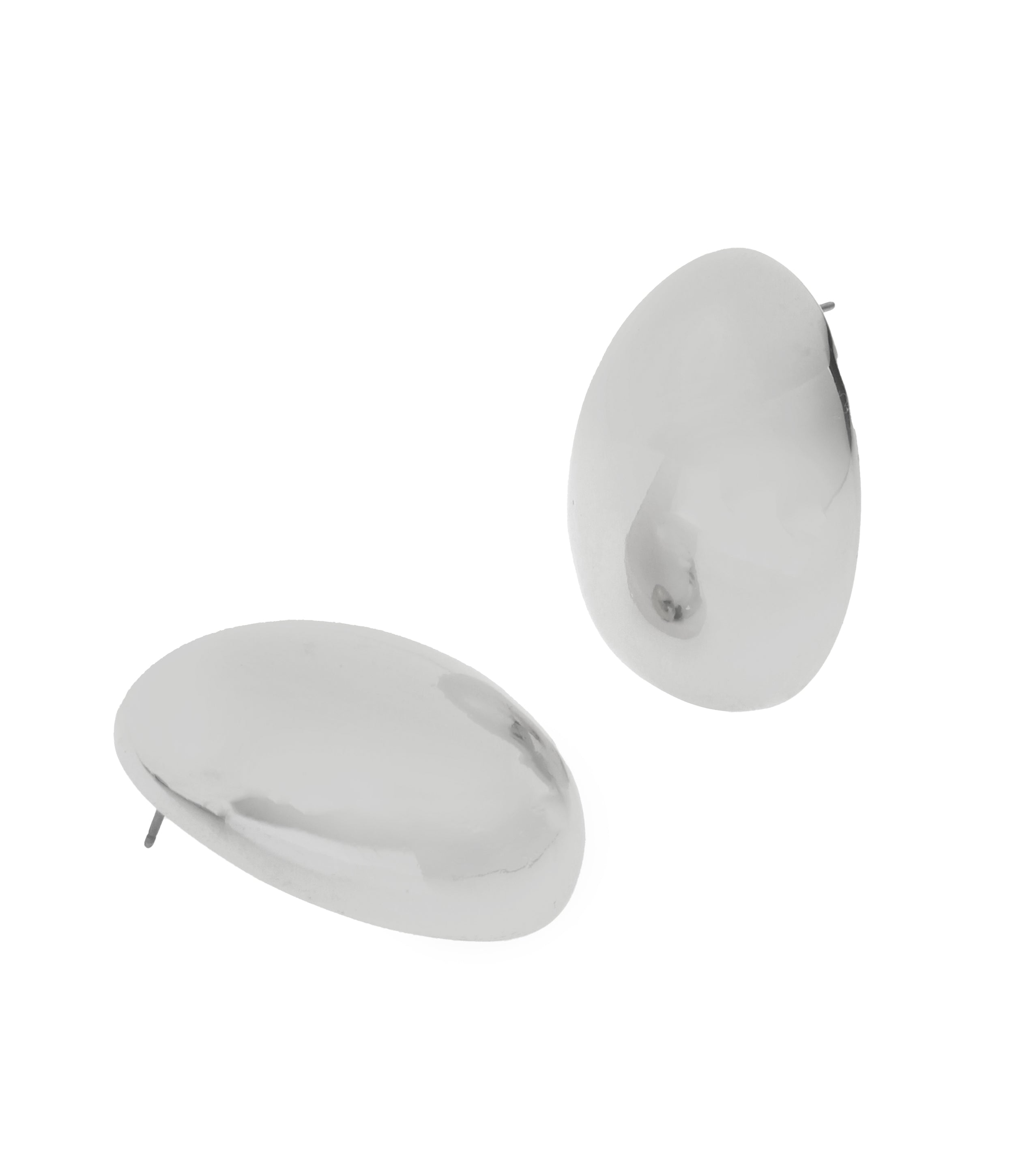 Oval Women's Silver Earrings - view 3