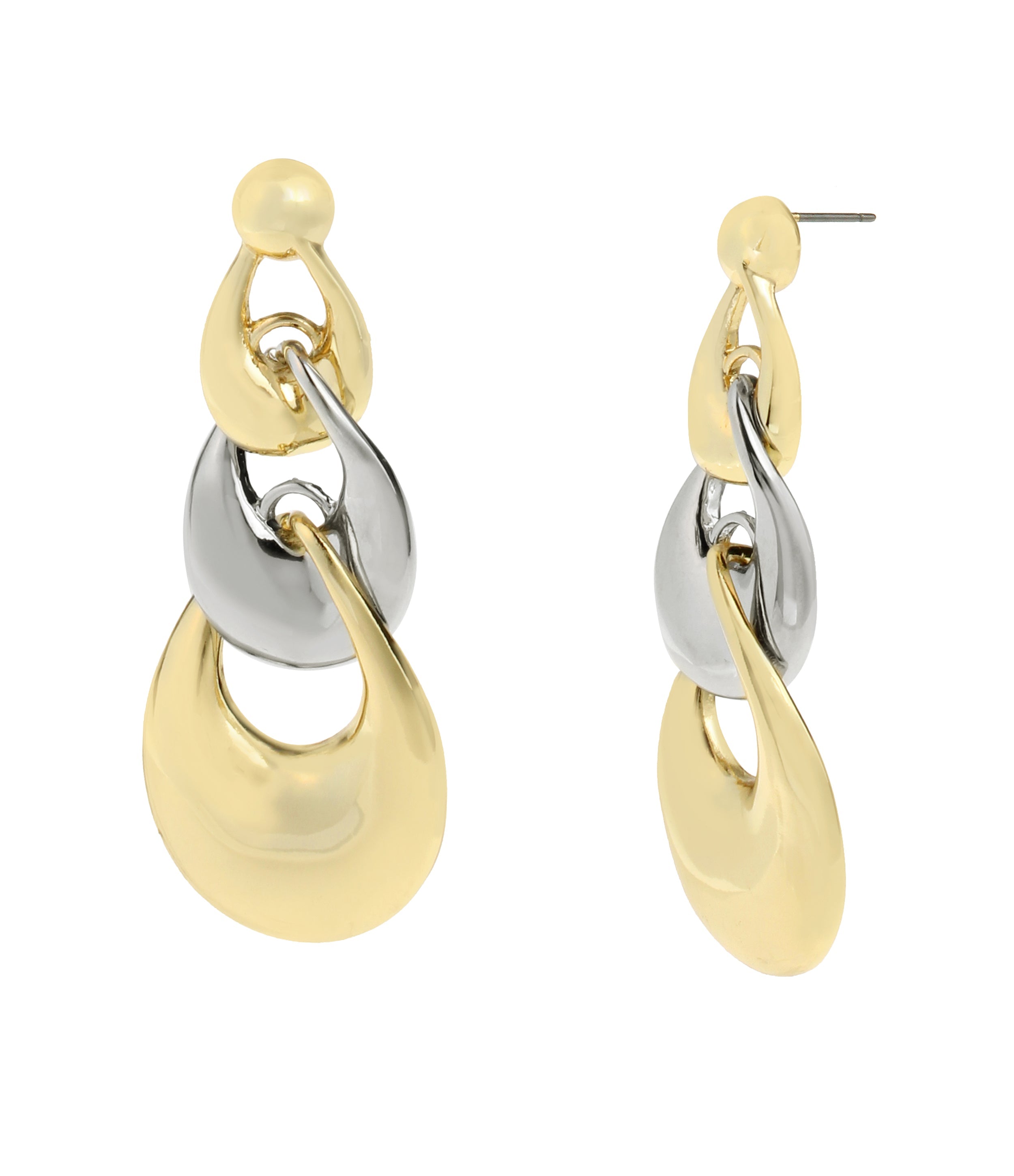 Curb Drop Women's Gold Earrings - view 2
