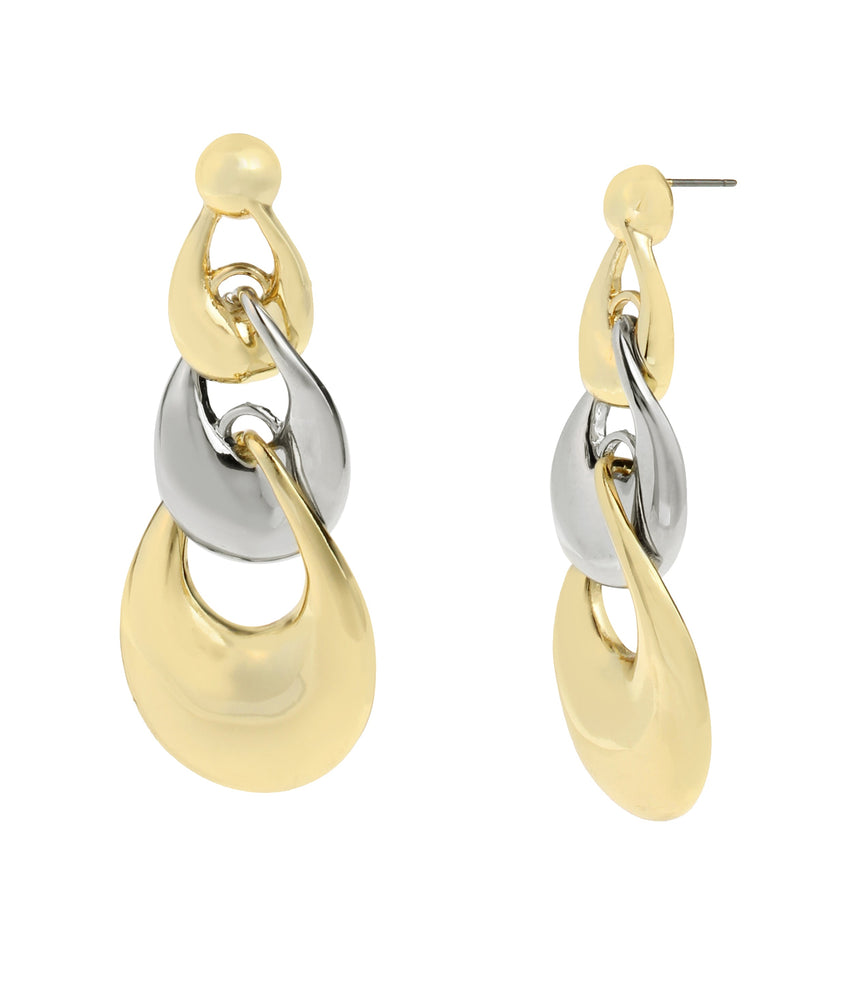 Curb Drop Women's Gold Earrings - view 2