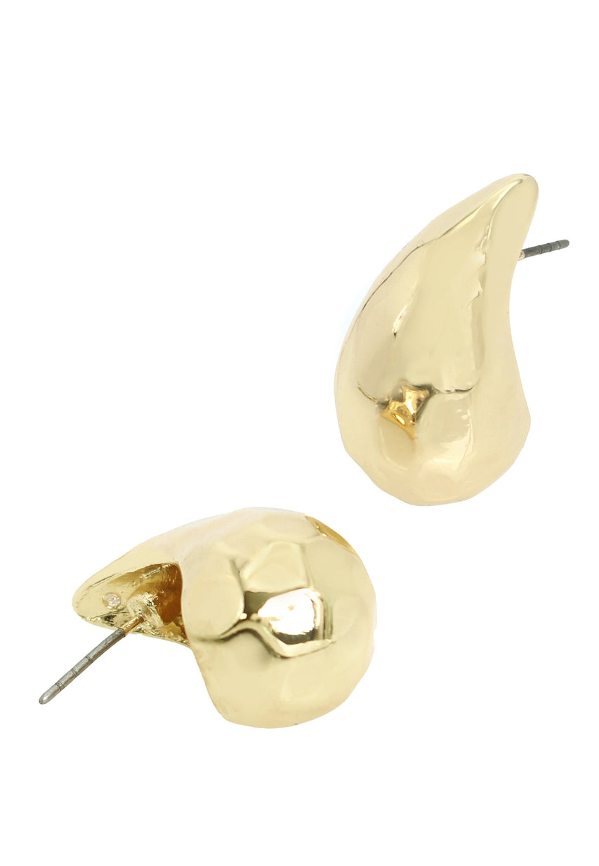 Disco Stud Women's Gold Earrings - view 3