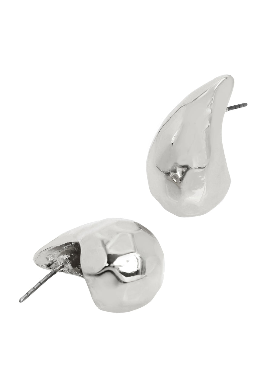 Disco Stud Women's Silver Earrings - view 3