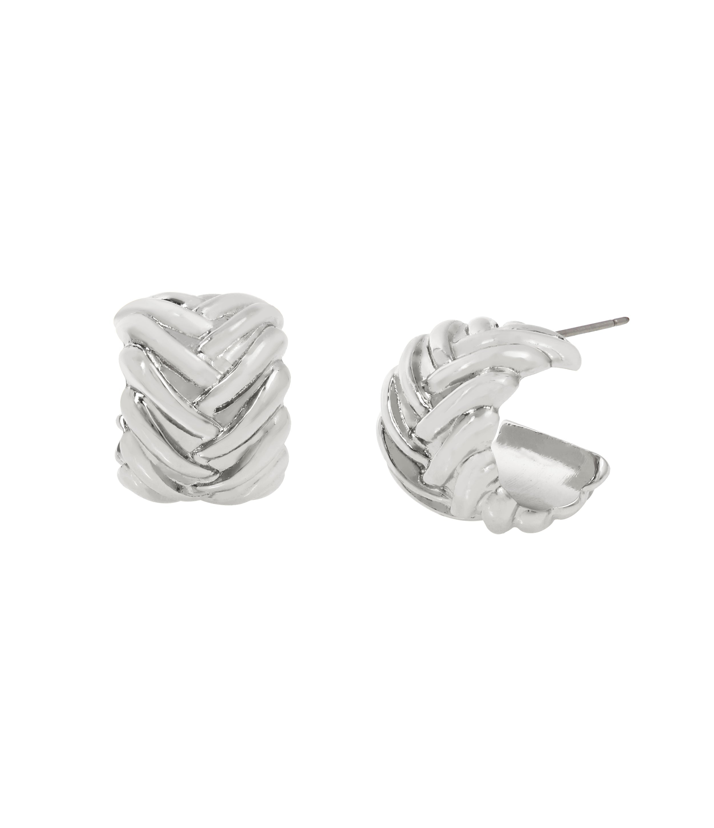 Woven Hoop Women's Gunmetal Earrings - view 2