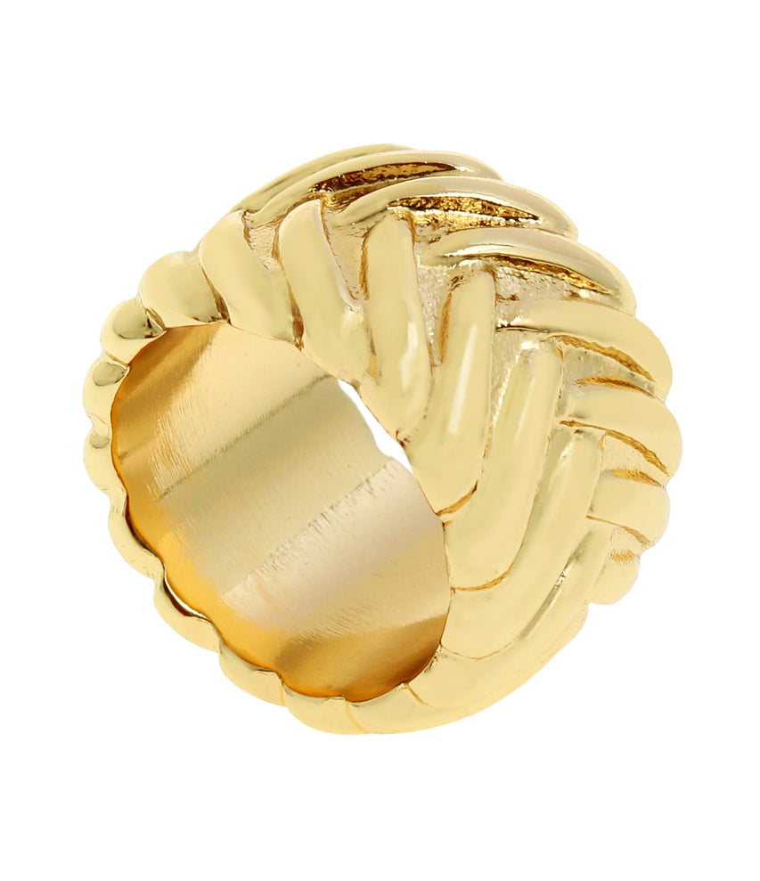 Woven Women's Gold Hand Cuff - view 2