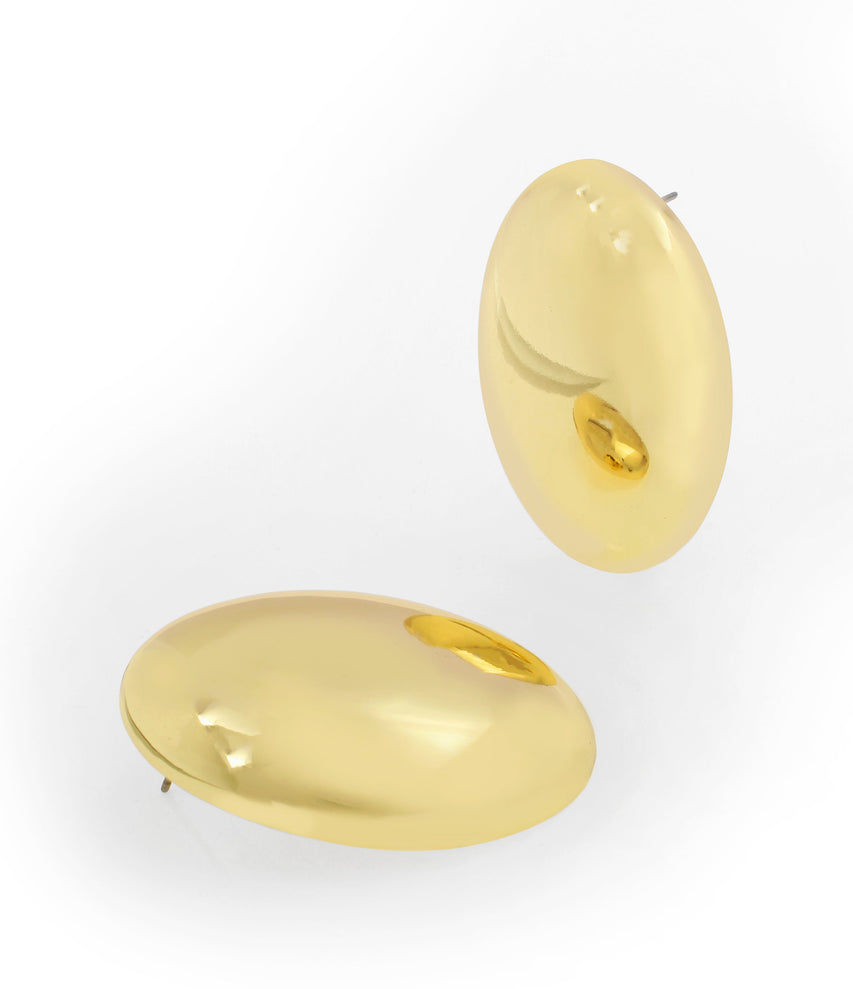 Oval Women's Gold Studs - view 3