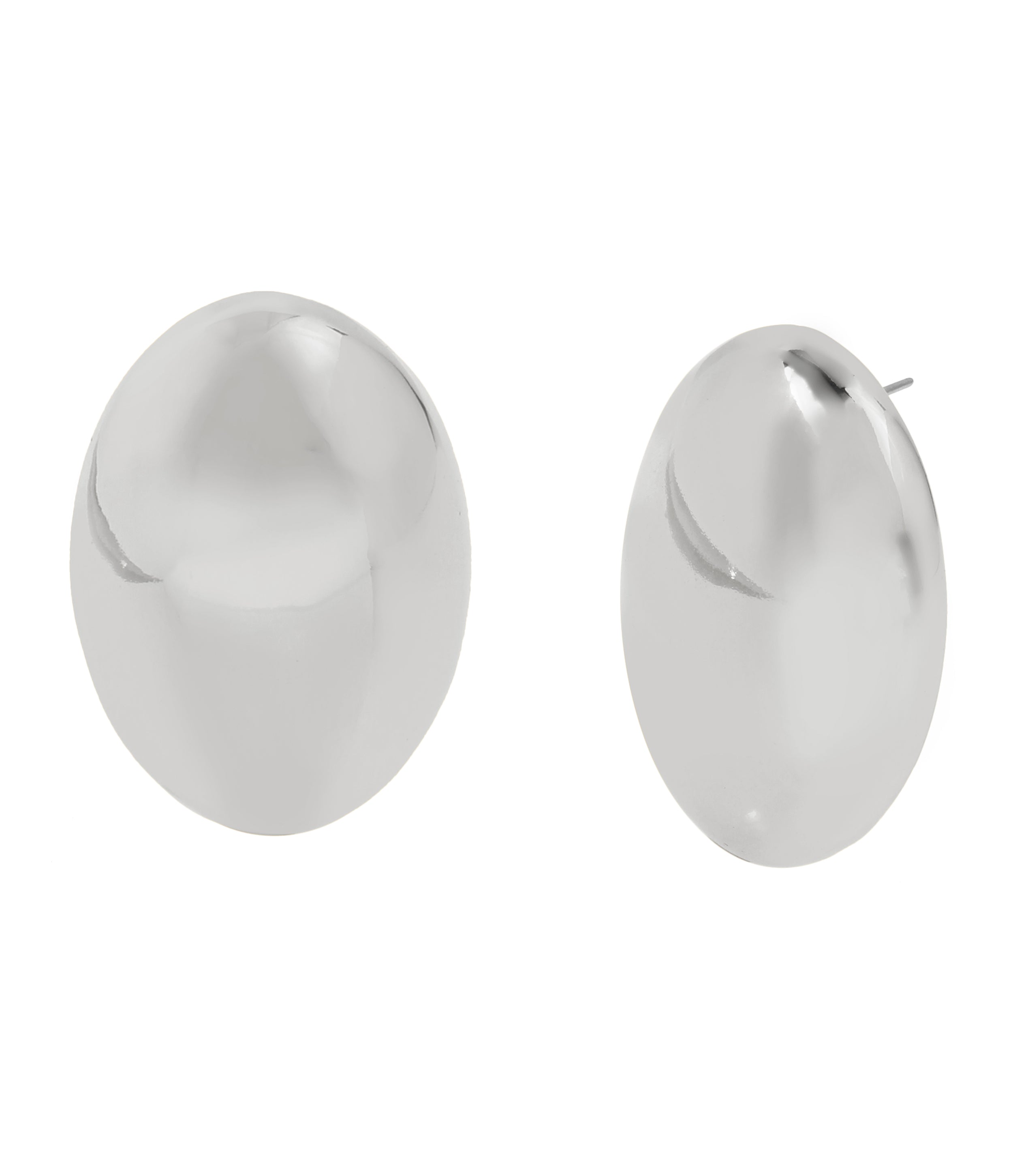 Oval Women's Gunmetal Studs