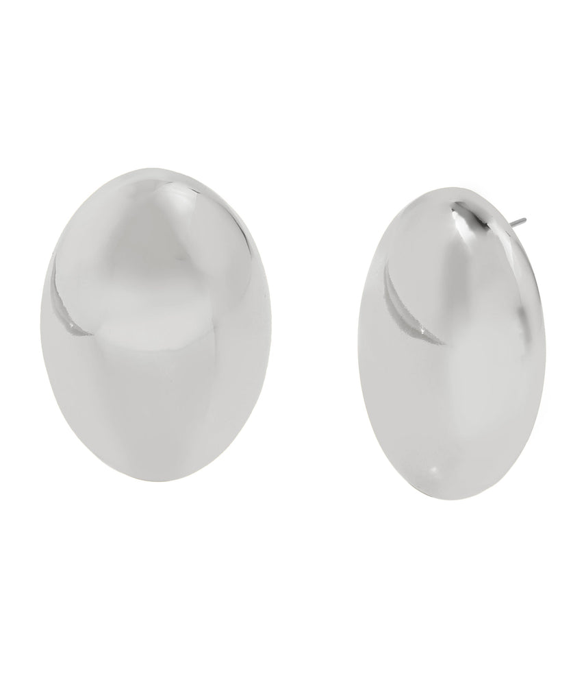 Oval Women's Gunmetal Studs
