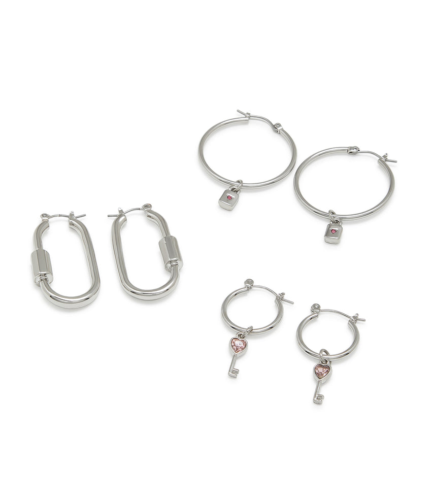 Key Women's Ivory Pearl Hoop Set
