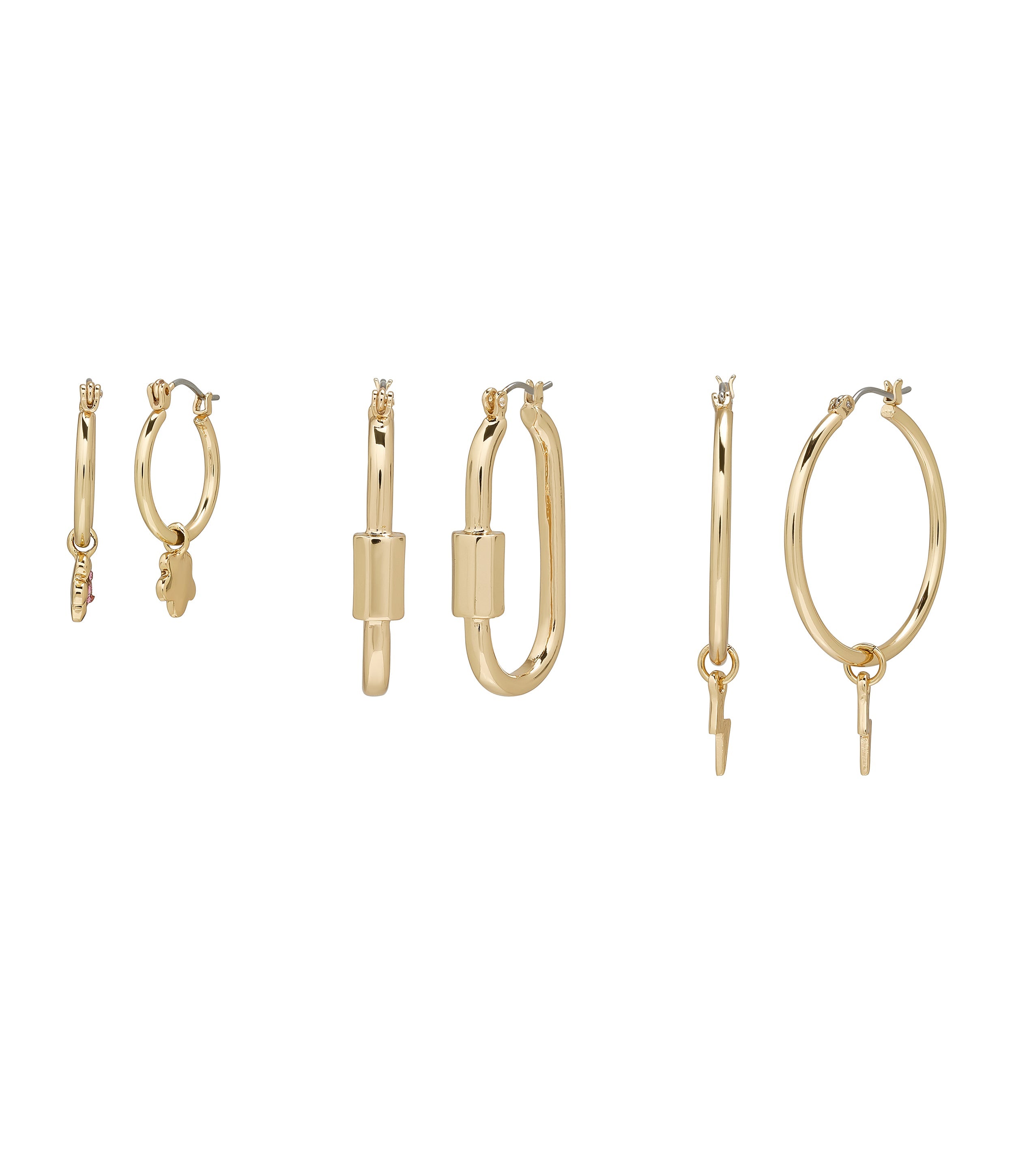 Flower Hoops Women's Gold Ivory Earrings - view 2