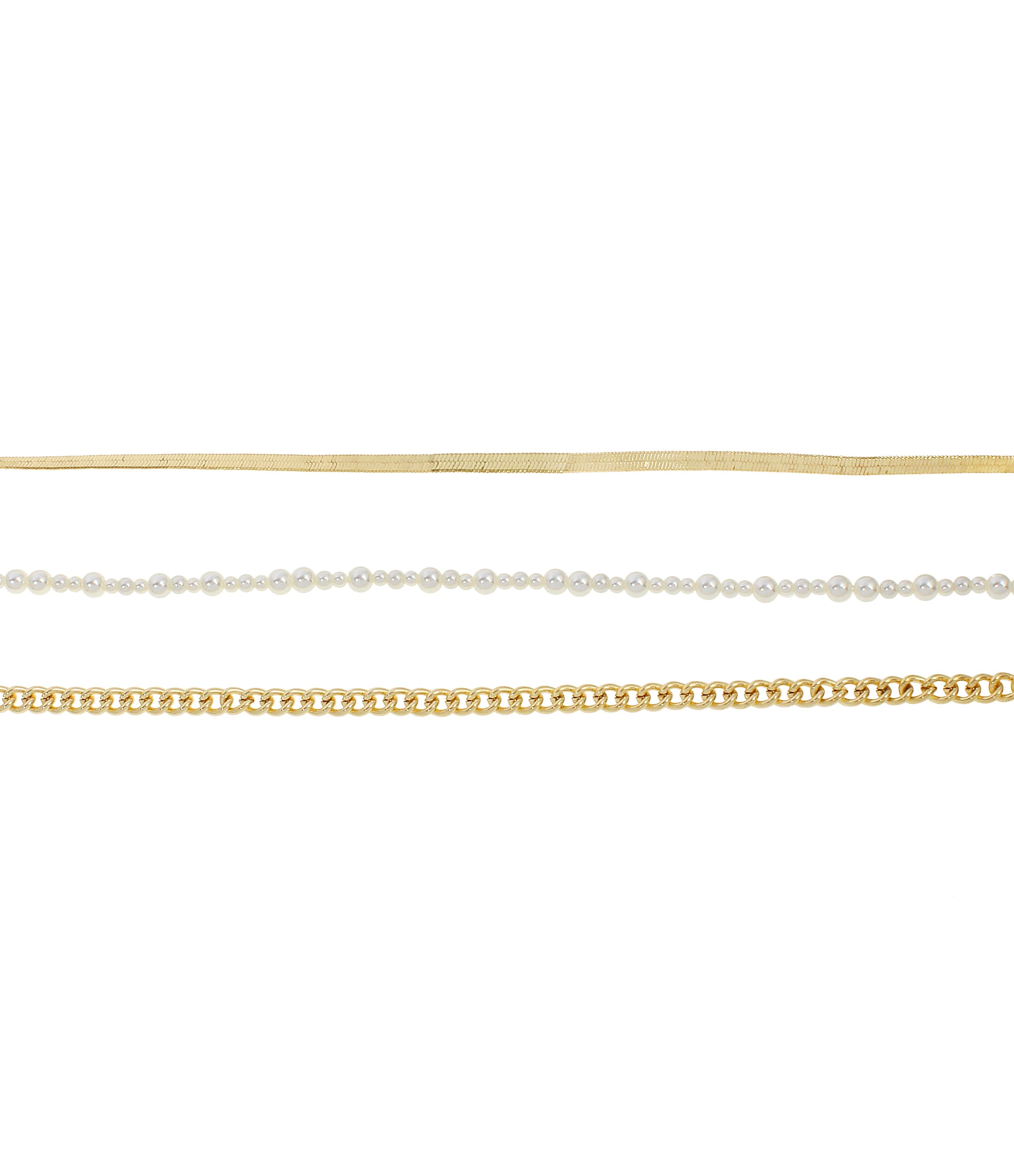 3Pc Women's Gold Anklet - view 3