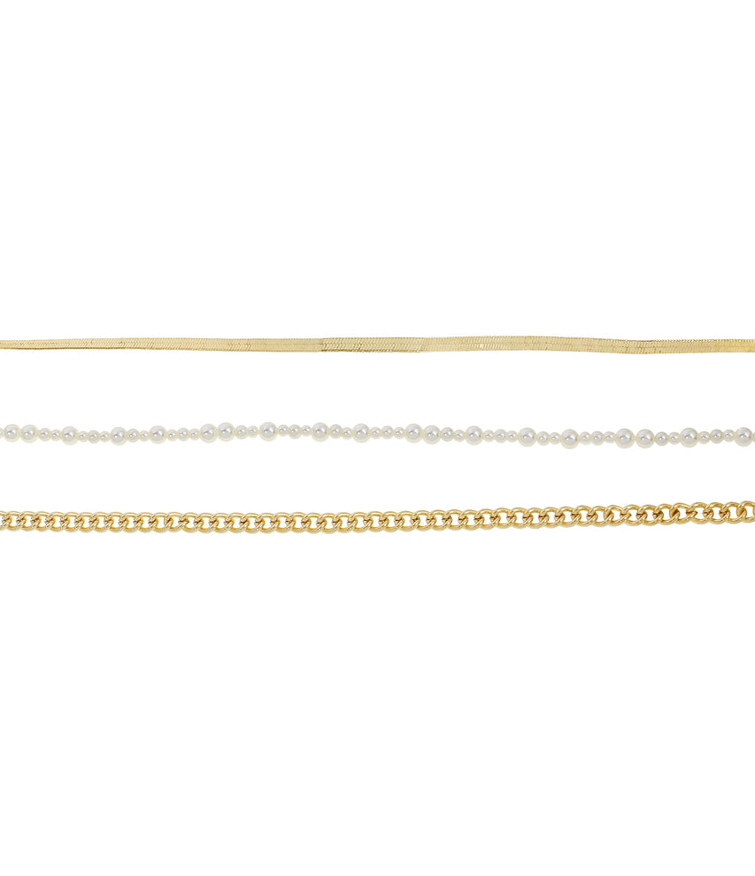 3Pc Women's Gold Anklet - view 3