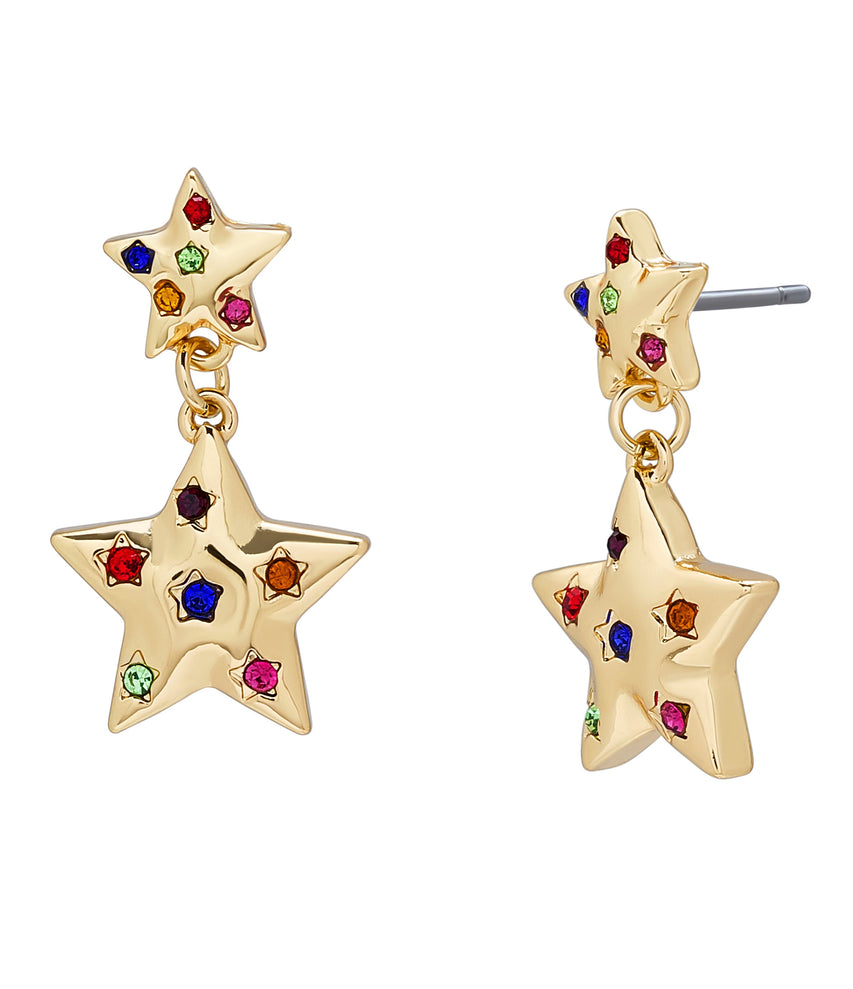 Multi Star Women's Rose Gold Earrings Pendant Set - view 2