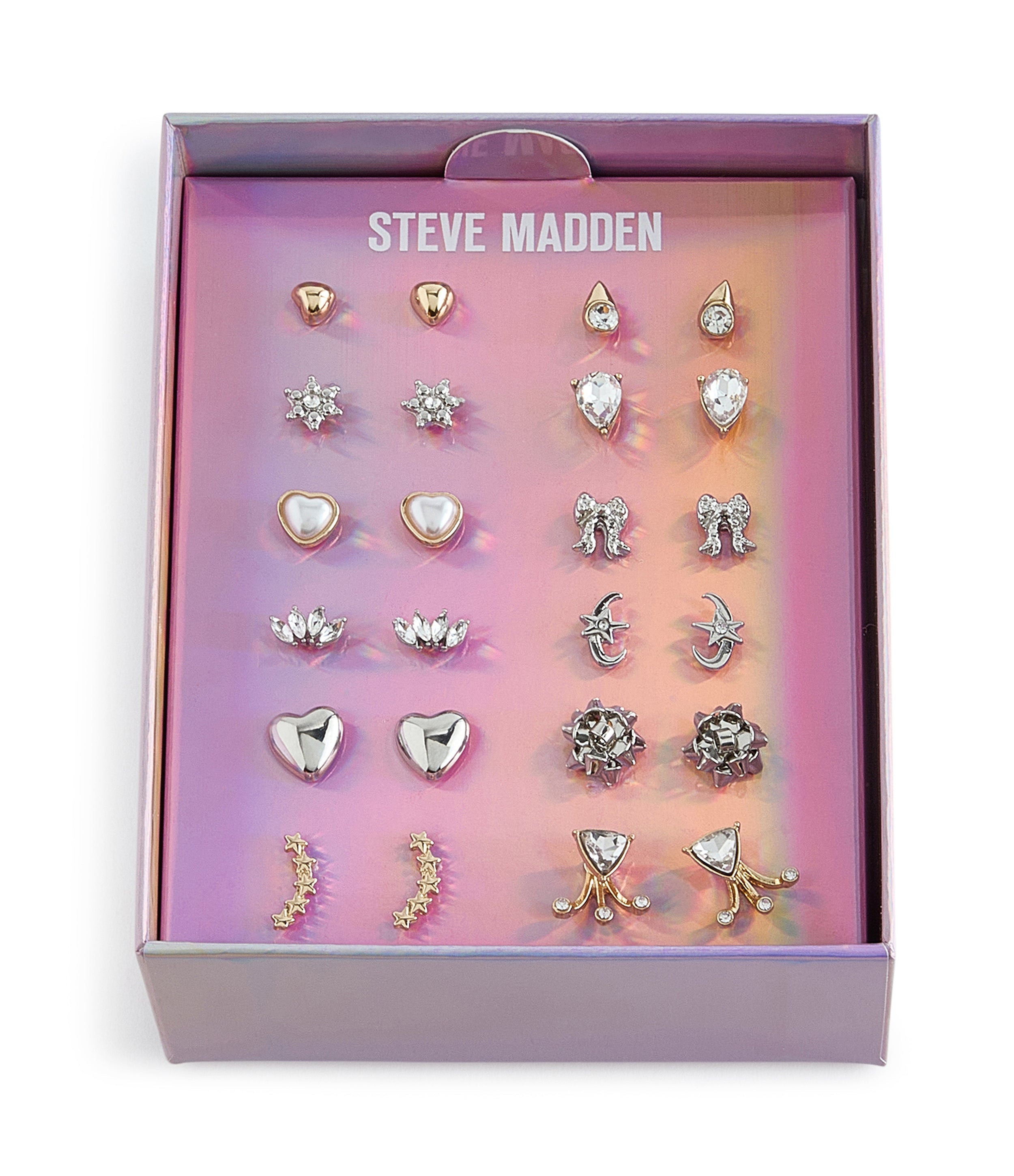 Heart Mixed Studs Women's Crystal Earrings - view 3