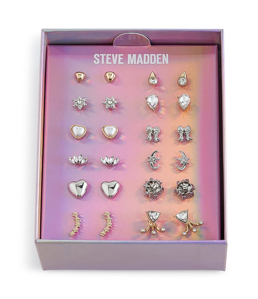 Heart Mixed Studs Women's Crystal Earrings - view 3