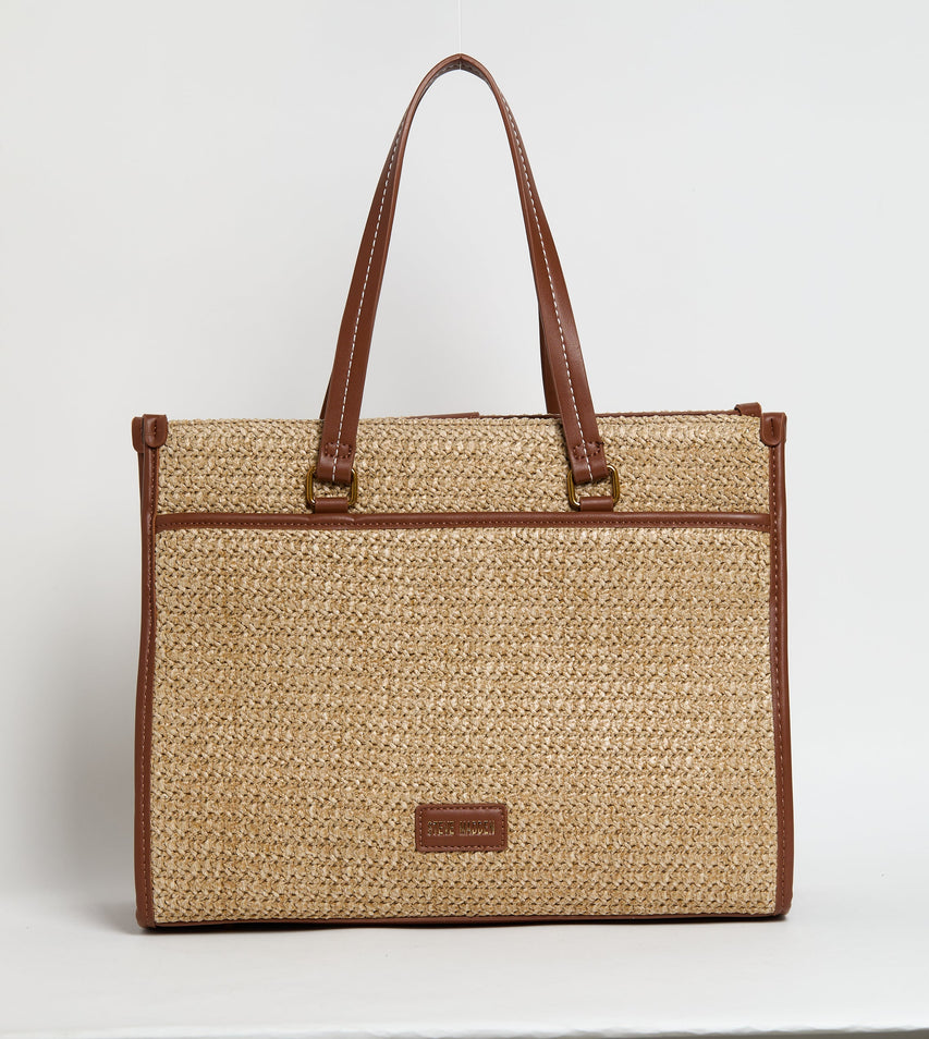 Mesh Design Women's Light Brown Tote Bag - view 4