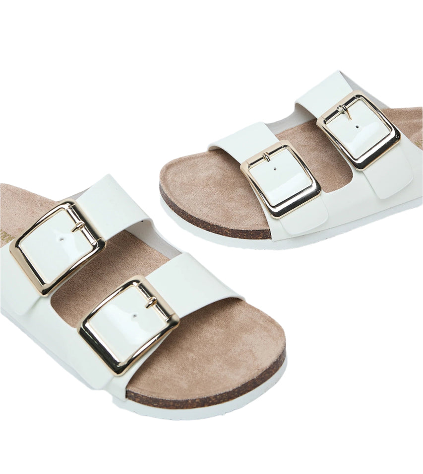 Bodiee Women's White Patent Flat Sandals - view 4
