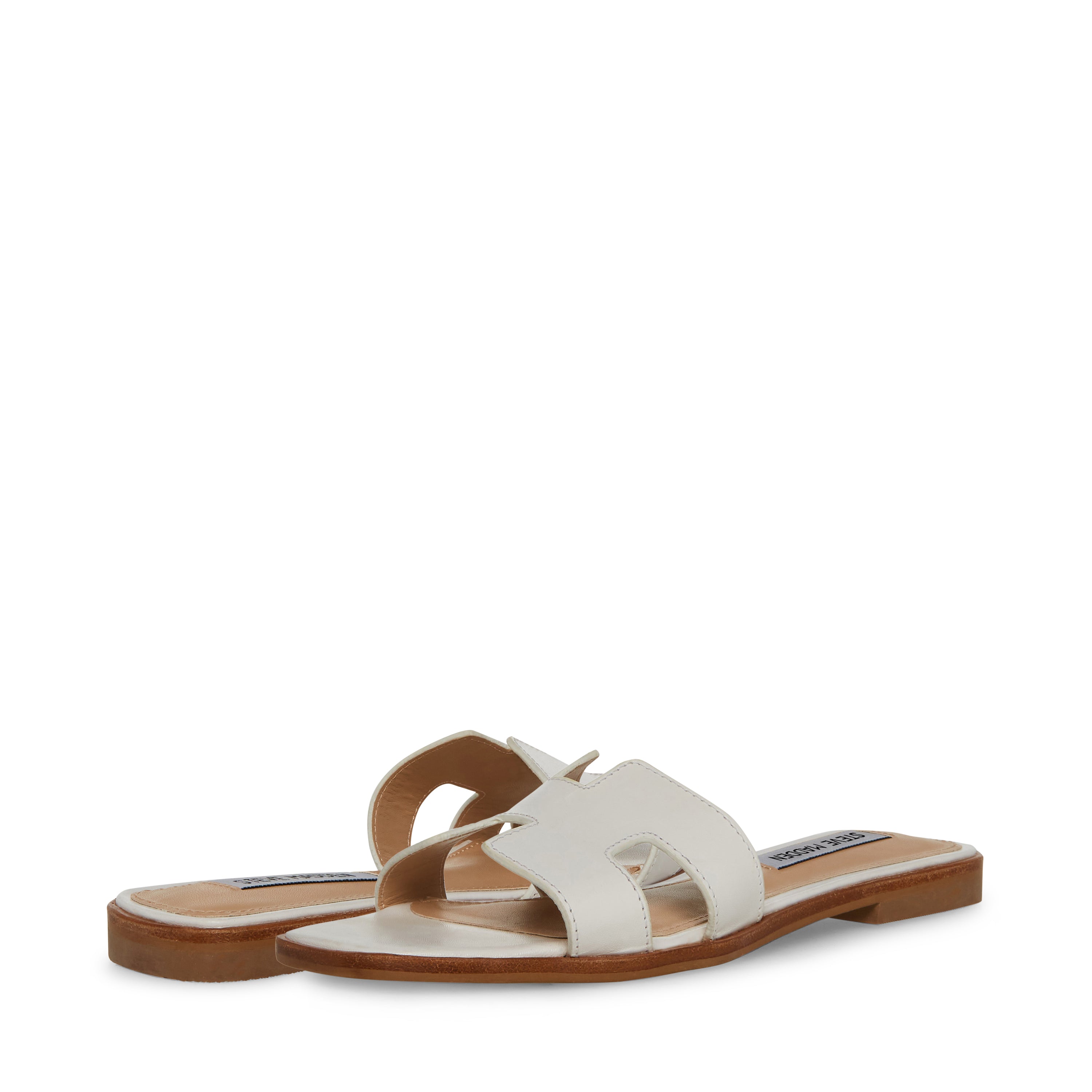Hadyn Women's White Leather Flat Sandals - view 3