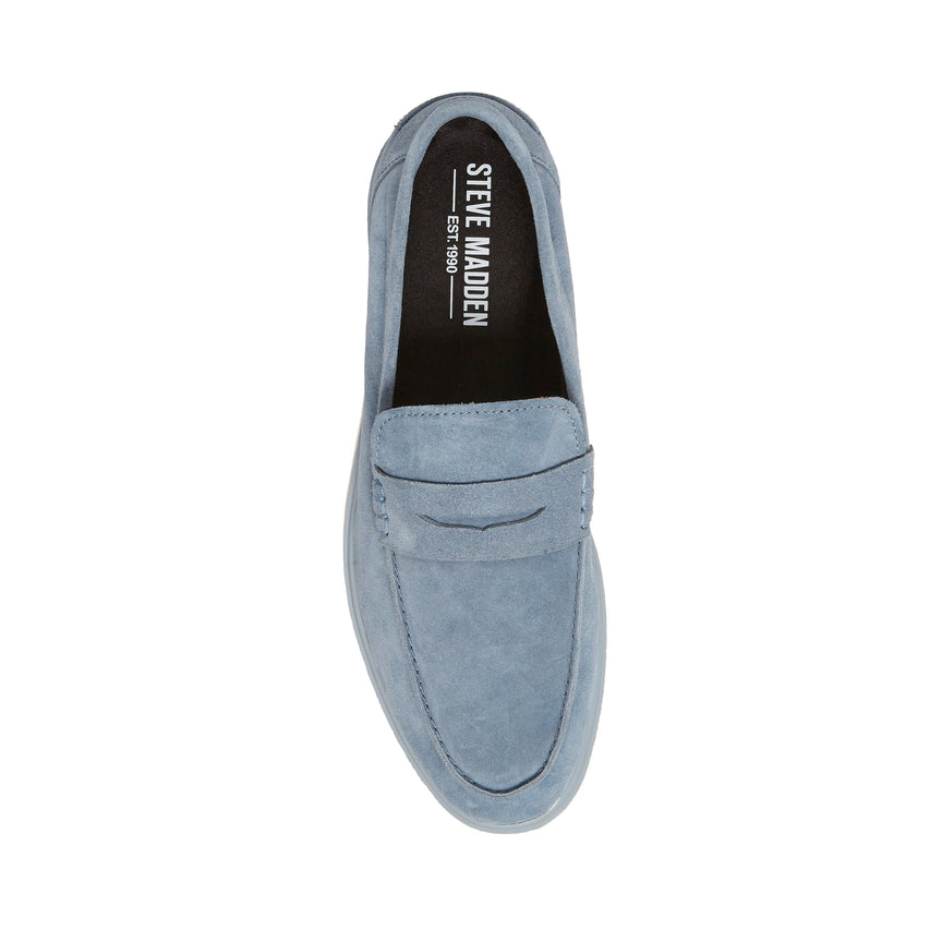 Charley Men's Light Blue Suede Loafers - view 5