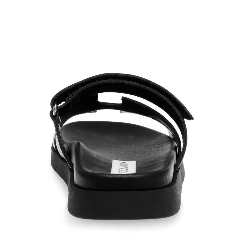 MAYVEN-CN BLACK ACTION LEATHER FLAT SANDALS - view 6