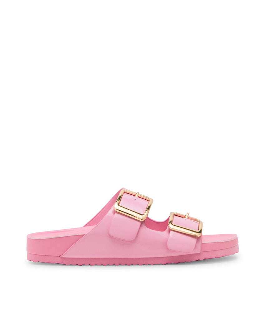 Bodiee Women's Light Pink Patent Flat Sandals