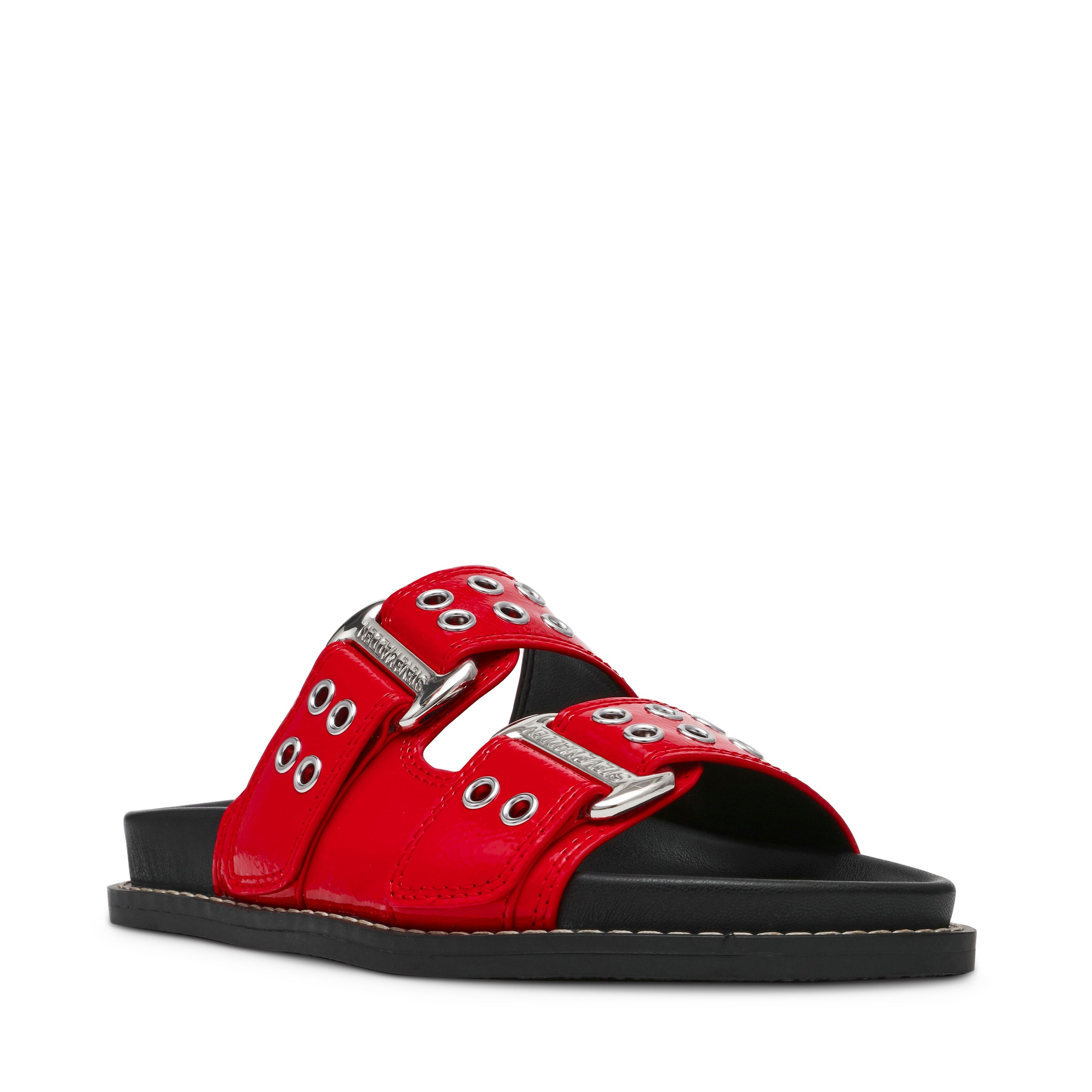 AGENT RED CRINKLE FLAT SANDALS - view 2