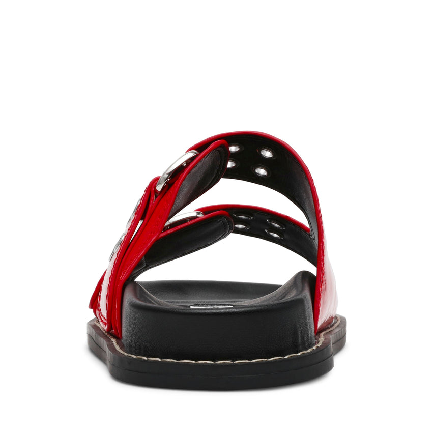 AGENT RED CRINKLE FLAT SANDALS - view 3