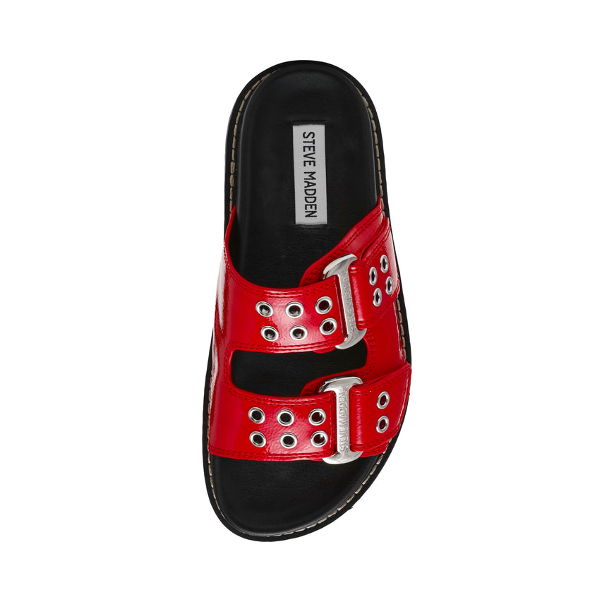 AGENT RED CRINKLE FLAT SANDALS - view 5
