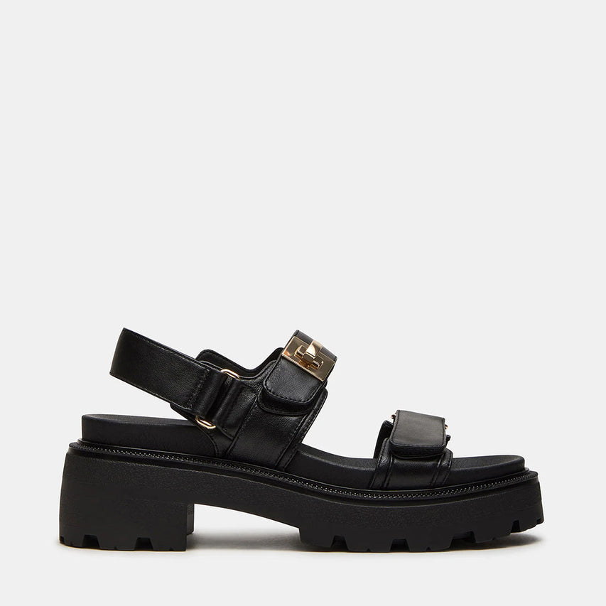 Supermona Women's Black Leather Sandals - view 5